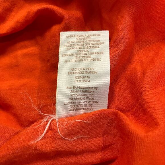 Free People Emma Swing Mini Dress Sz Sm Orange Embroidered Floral Boho Fall - Picture 11 of 13